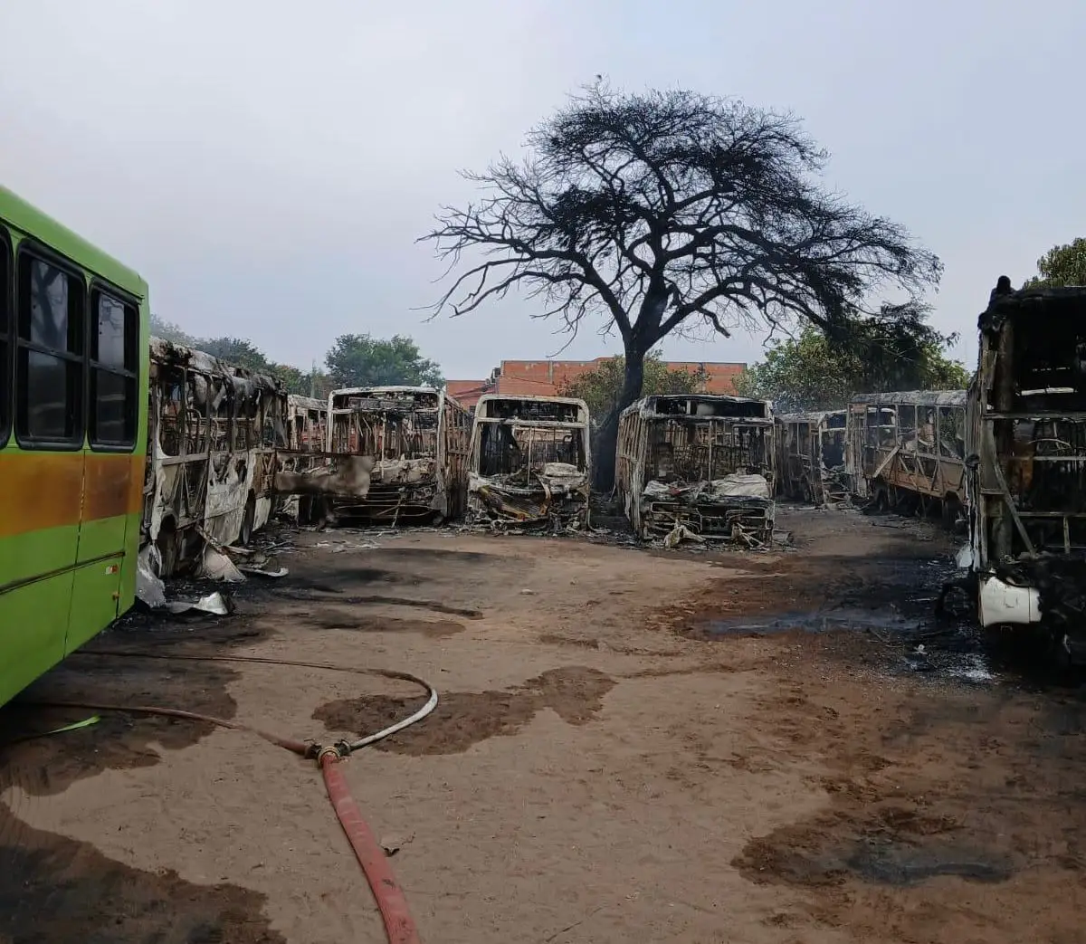 Incêndio destruiu 13 ônibus