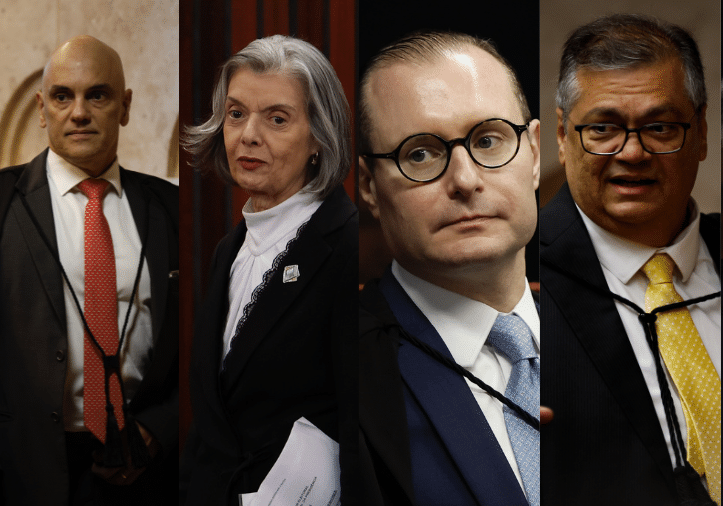 Primeira Turma do STF: Alexandre de Moraes, Carmén Lúcia, Criatiano Zanin e Flavio Dino