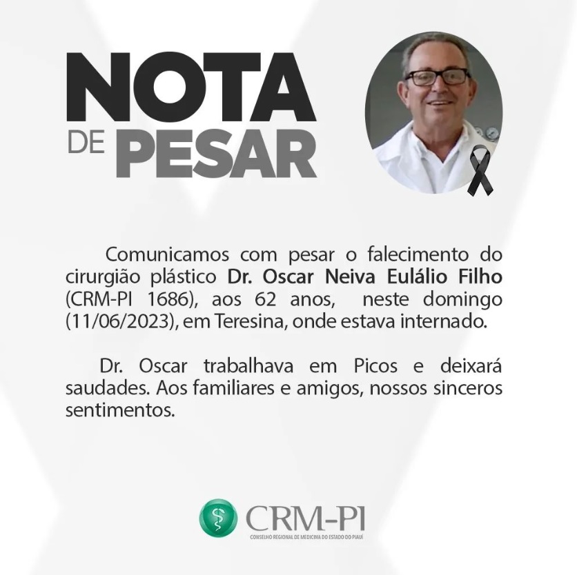 CRM-PI lamentou a morte do Dr. Oscar