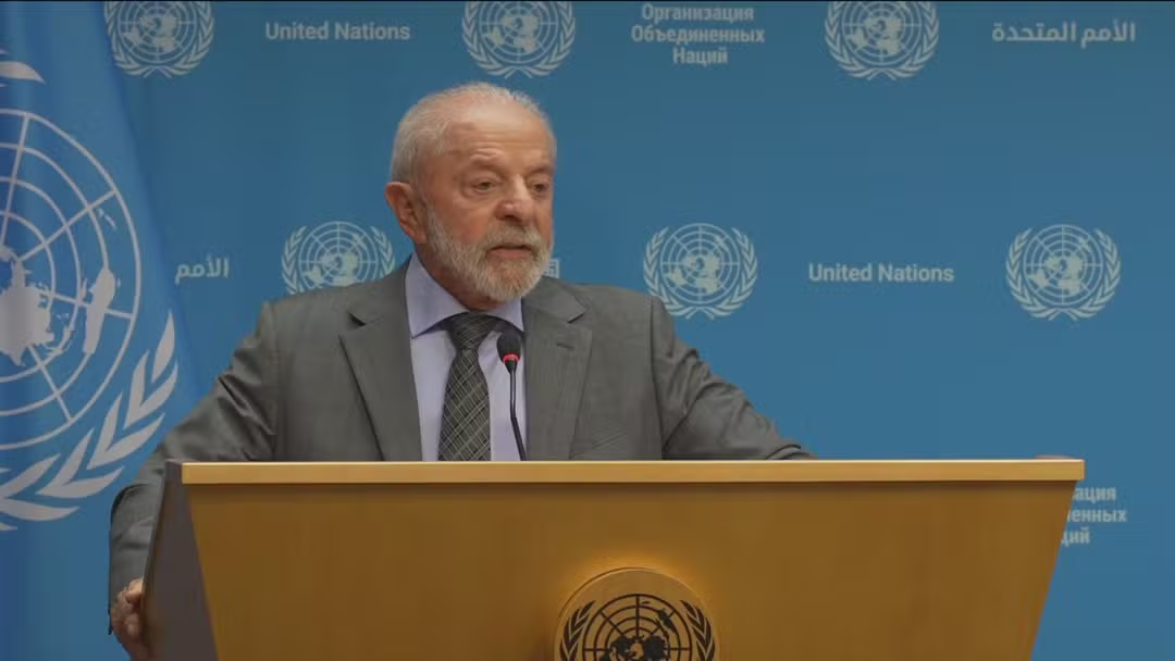 Lula durante coletiva na ONU