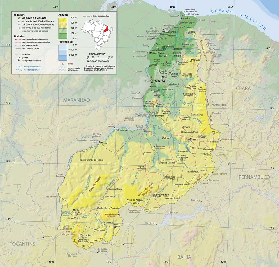 Mapa do estado do Piauí