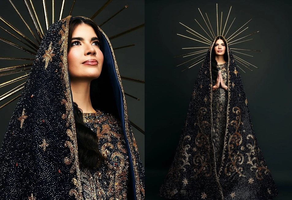 Piauiense Gabriella Lacerda desfilou vestida de Nossa Senhora Aparecida na passarela dedicada a trajes típicos nacionais