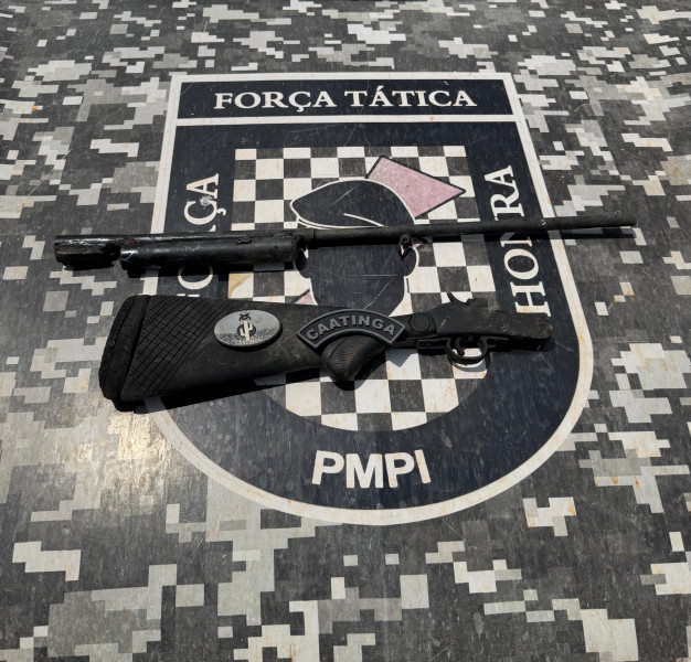 Arma apreendida pela Polícia Militar do Piauí em Paulistana-PI