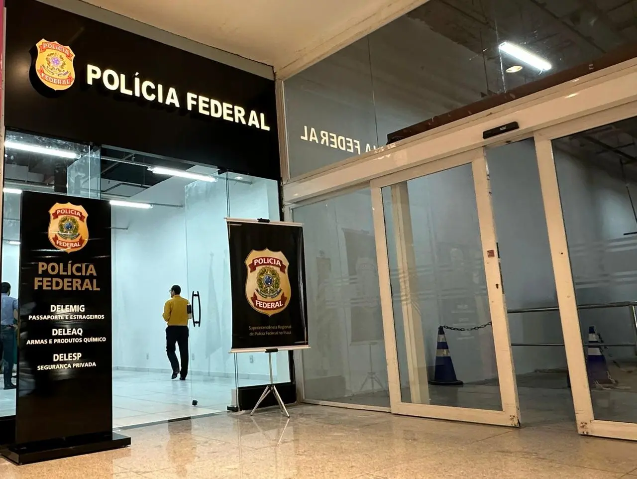 Unidade da Polícia Federal fica no piso L1 no shopping Rio Poty, na zona Norte de Teresina