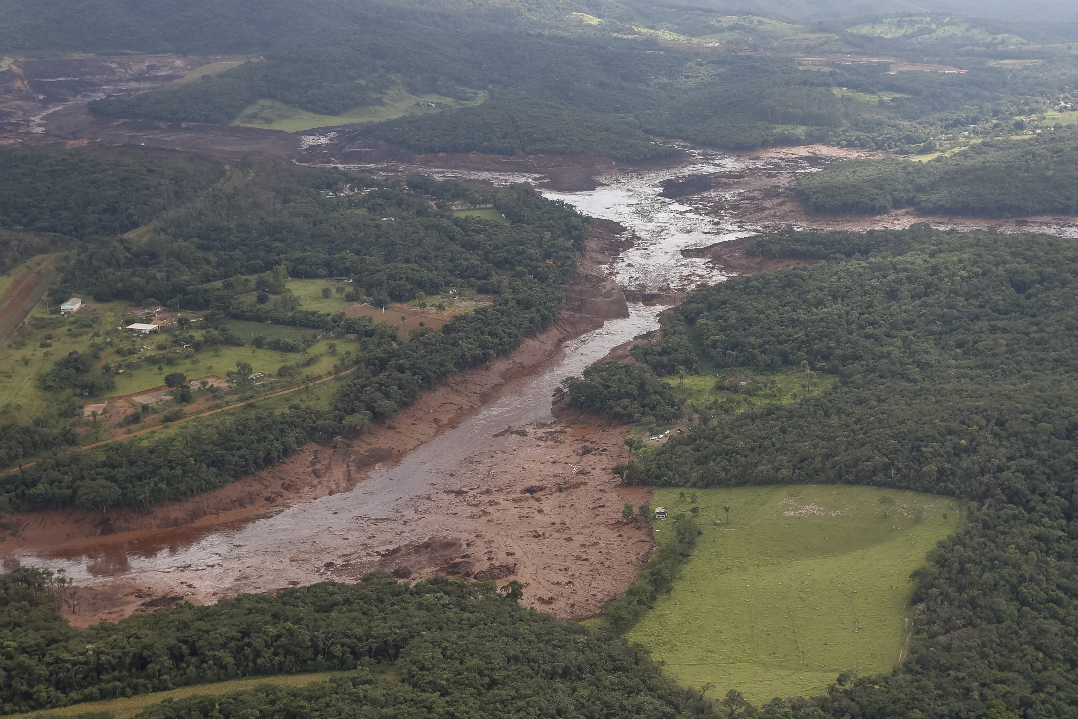 Região atingida pelo rompimento da barragem Mina Córrego do Feijão, em Brumadinho (MG)