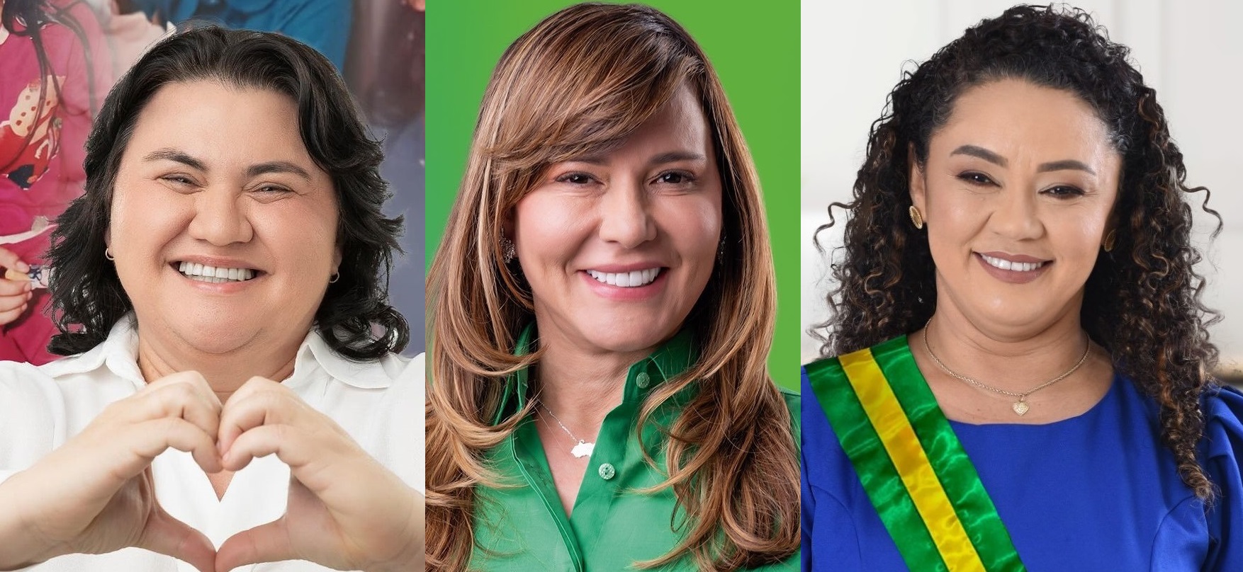 Prefeitas eleitas Jôve Oliveira (PT), Ivanária Sampaio (MDB) e Eugênia Nunes (PDT)