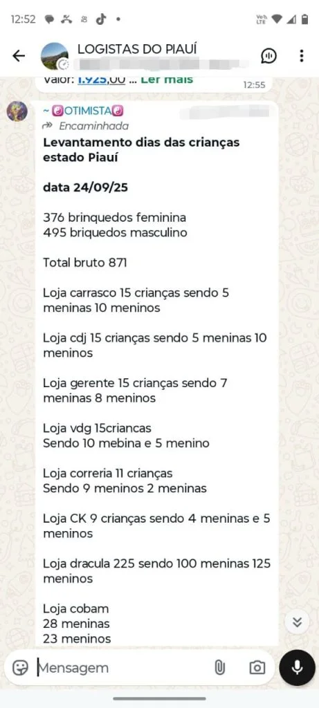 Conversas em grupo de wahstapp mostram a ação dos criminosos