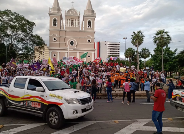 Protesto no centro de Teresina