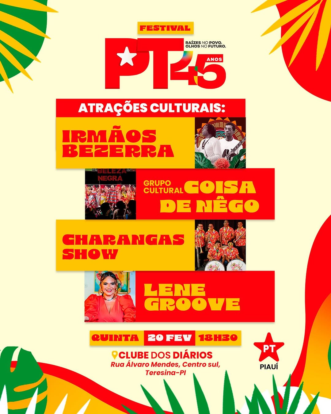 Atrações do Festival PT 45 anos