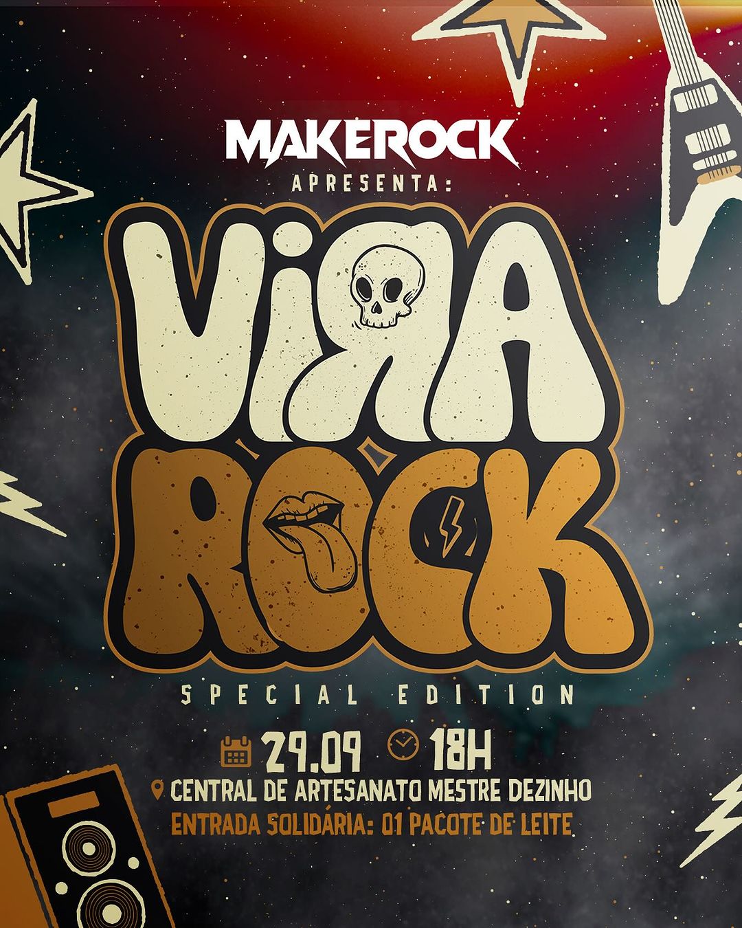 O Festival Vira Rock acontece no dia 29 de setembro