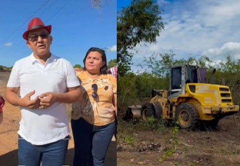 Prefeito Abdoral Melo participou do levantamento topográfico para construção de novo CETI em São João do Arraial
