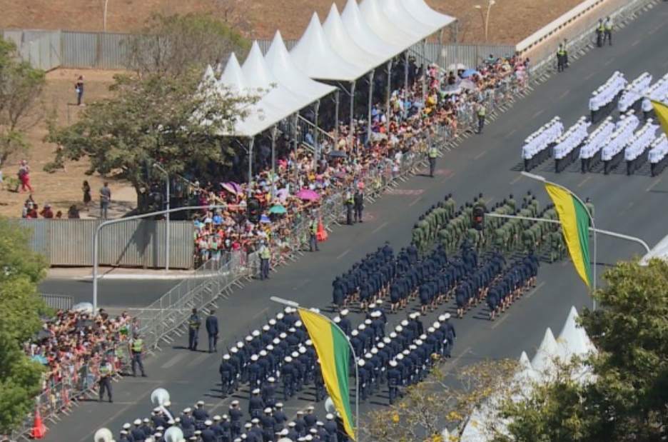 Desfile militar em Brasília no 7 de setembro de 2021