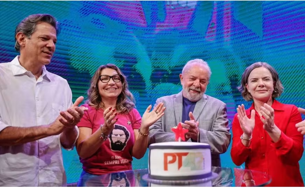 Fernando Haddad, Janja, Lula e Gleisi Hoffmann