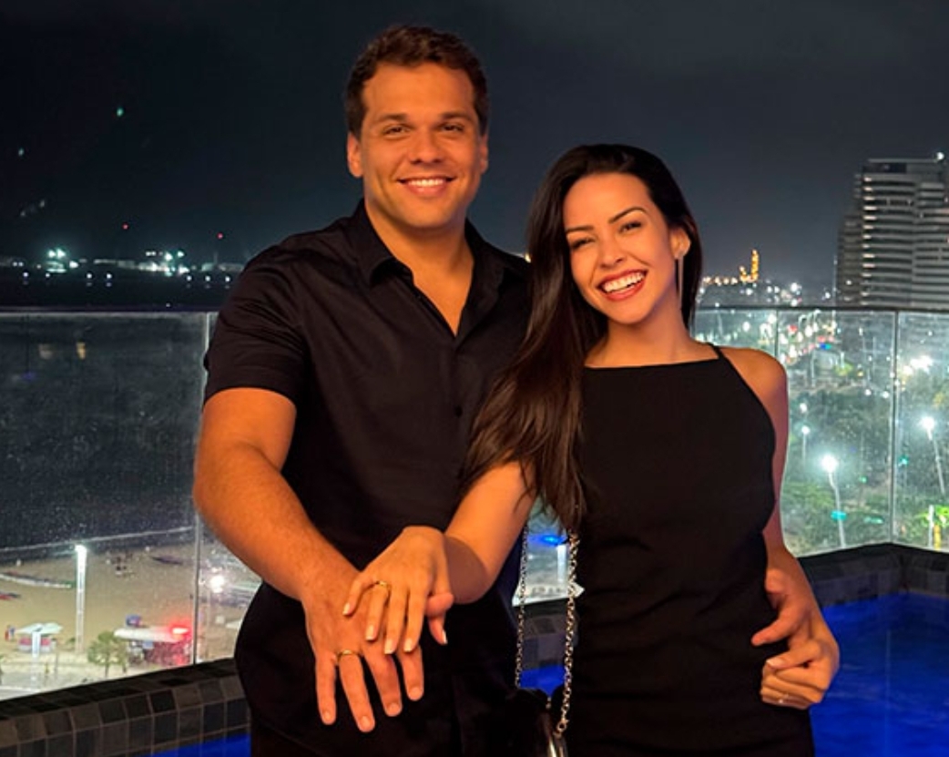 Chico Couto e agora ex-noiva Renata Albino