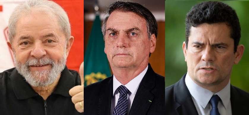 Pré-candidatos à Presidência: Lula, Bolsonaro e Sérgio Moro