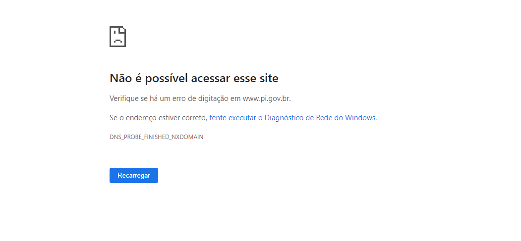 Site do Governo do Piauí fica fora do ar após suposto ataque de hackers