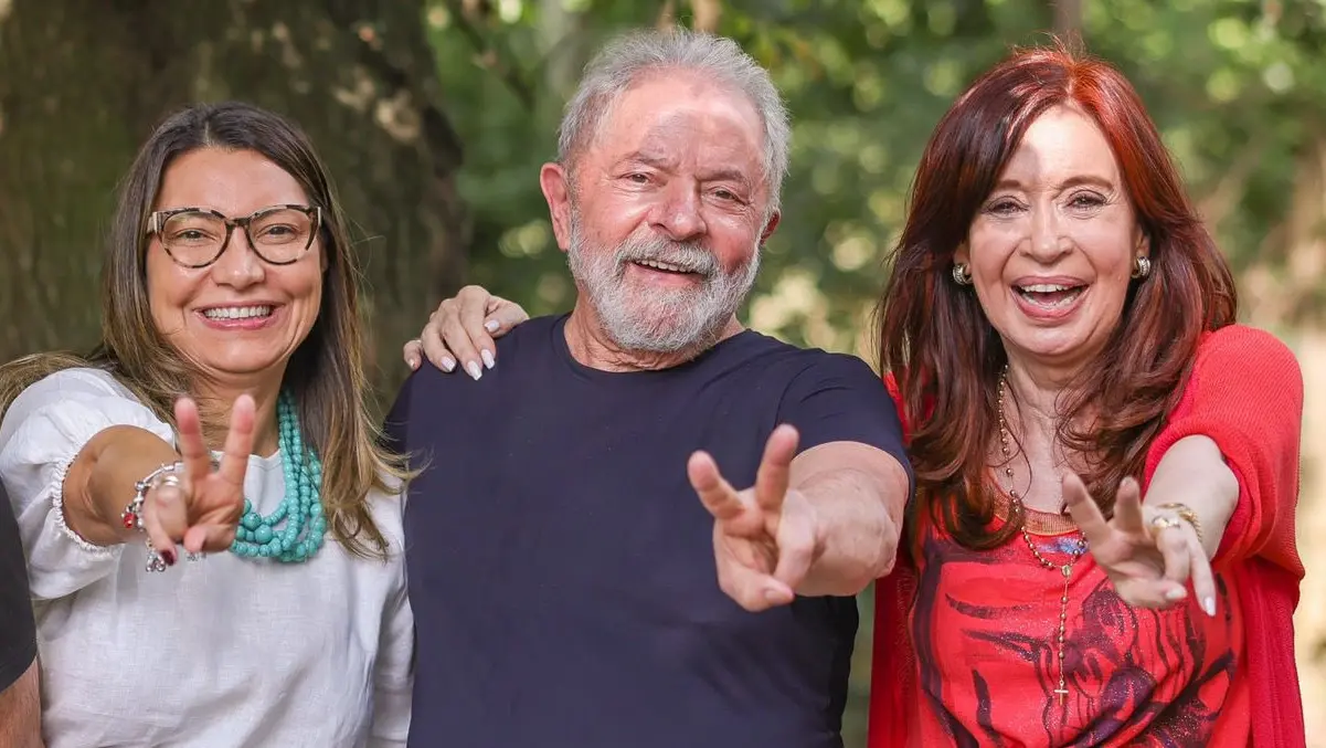 Janja, Lula e Cristina Kirchner em Mercedes, na Argentina