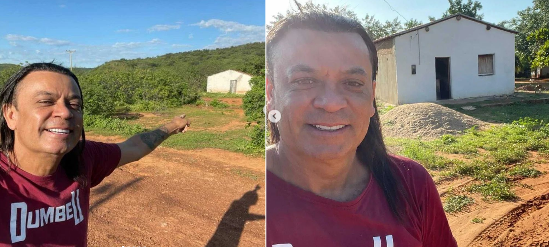 Frank Aguiar visita casa onde morou no Piauí