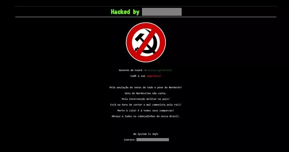 Páginas dos sites do Governo do Estado do Ceará são alvos de hackers