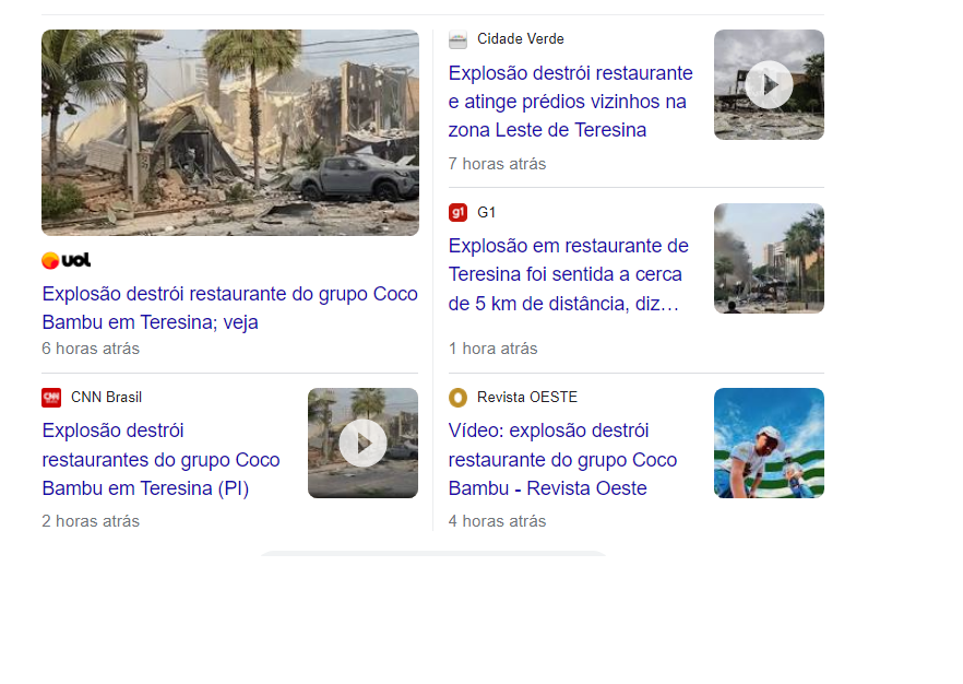 Imprensa nacional repercute explosão de restaurante em Teresina