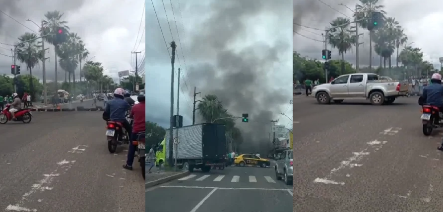 Motoristas e cobradores queimam pneus na frente do Setut