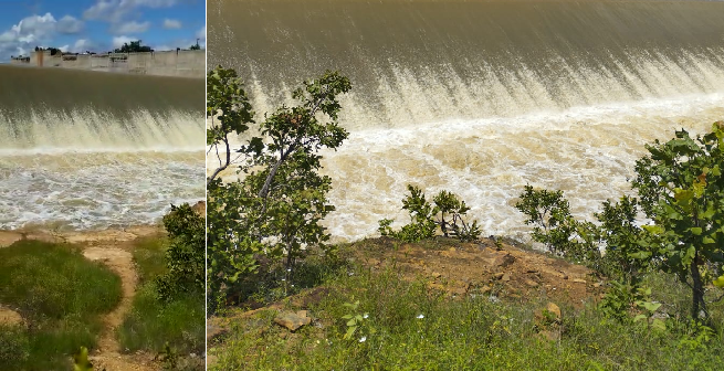Sangria de barragem em Piracuruca chama atenção pela beleza
