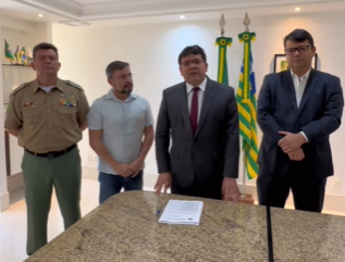 Rafael Fonteles recebeu coronel Scheiwann, secretário Chico Lucas e deputado Fábio Novo