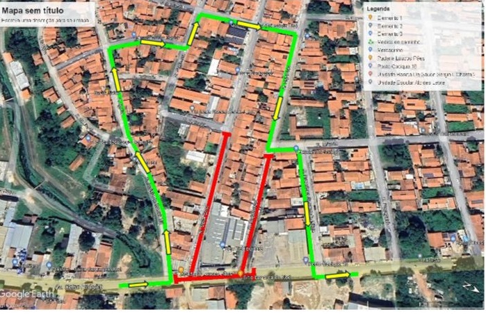 Interdição entre a rua Vera Cruz e a avenida Celso Pinheiro