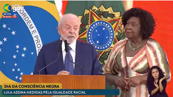 Lula durante cerimônia 'O Brasil pela Igualdade Racial'