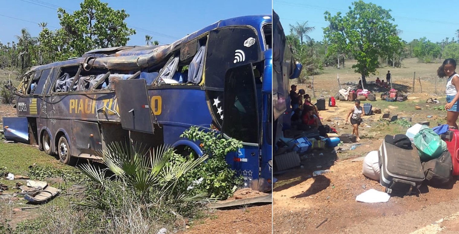 Acidente com ônibus de turismo deixa mais de 20 feridos na PI-114