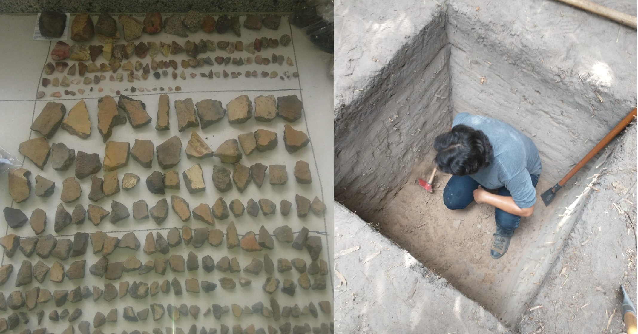 Artefatos de cerâmica localizados em Sítio Arqueólogico nas dependências da UFPI