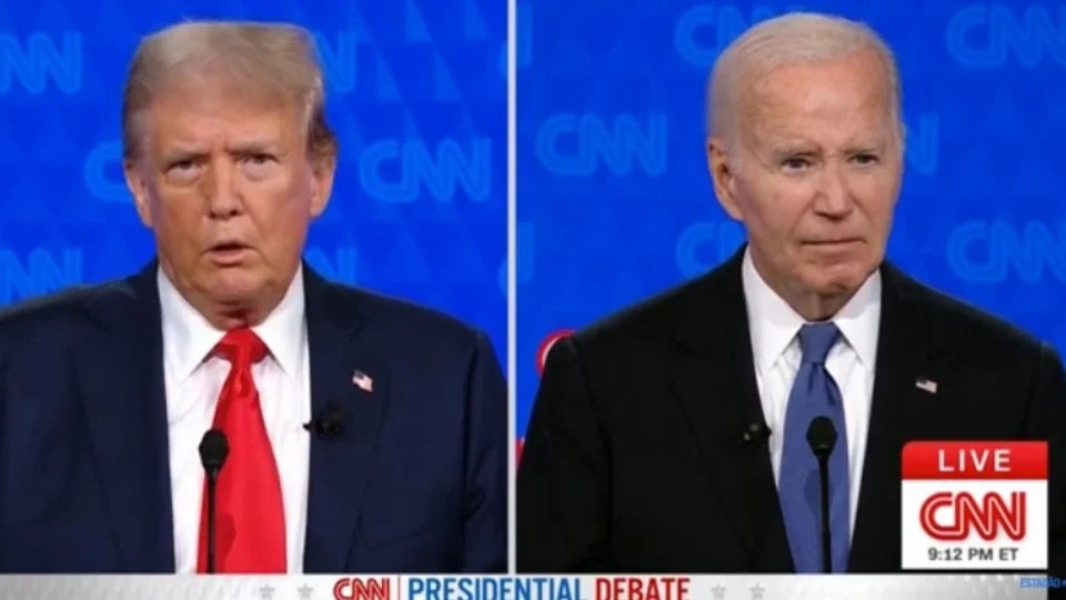 Biden no debate contra Trump, que deu início a campanha para que desista das eleições nos EUA