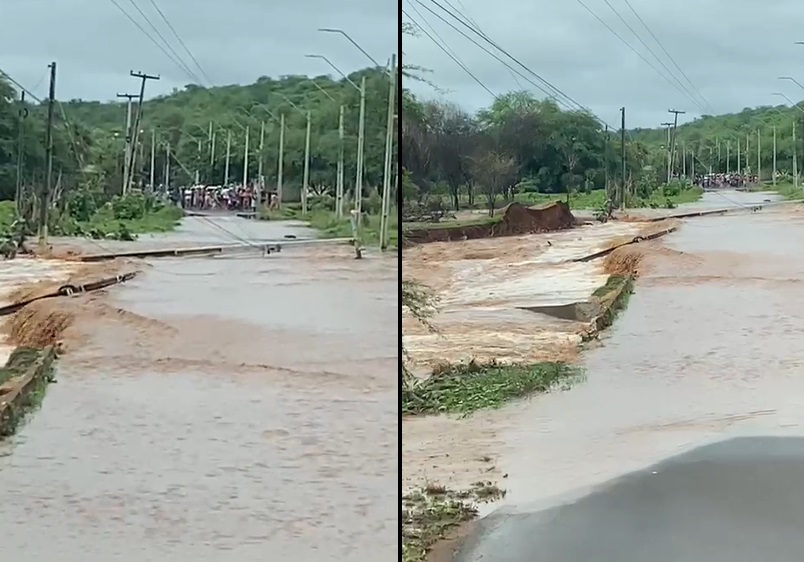 Poste com fio energizado cai em área alagada e mata homem