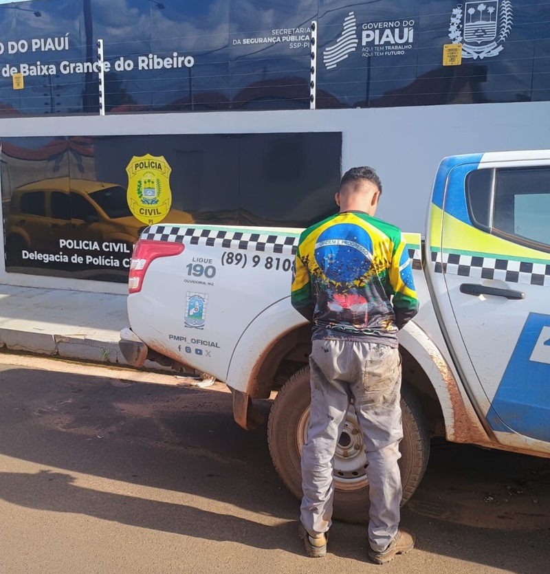 O suspeito foi preso na zona rural de Baixa Grande do Ribeiro