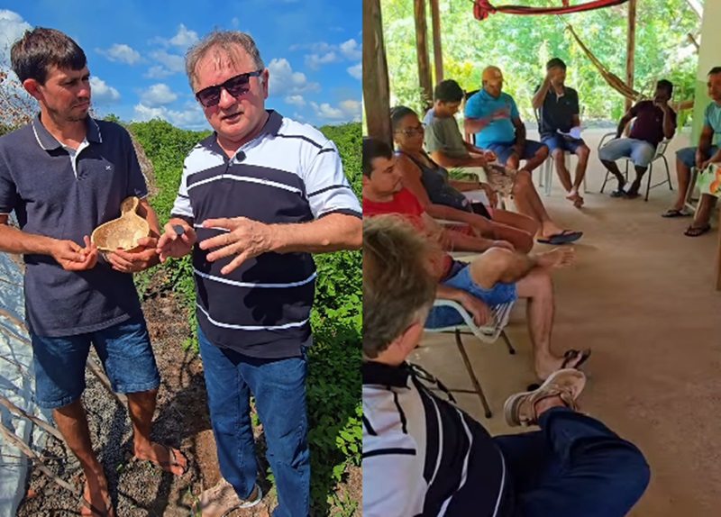 Merlong Solano em visita a  Associação de Agricultores Agroecológicos, no povoado Pé da Ladeira, em Esperantina