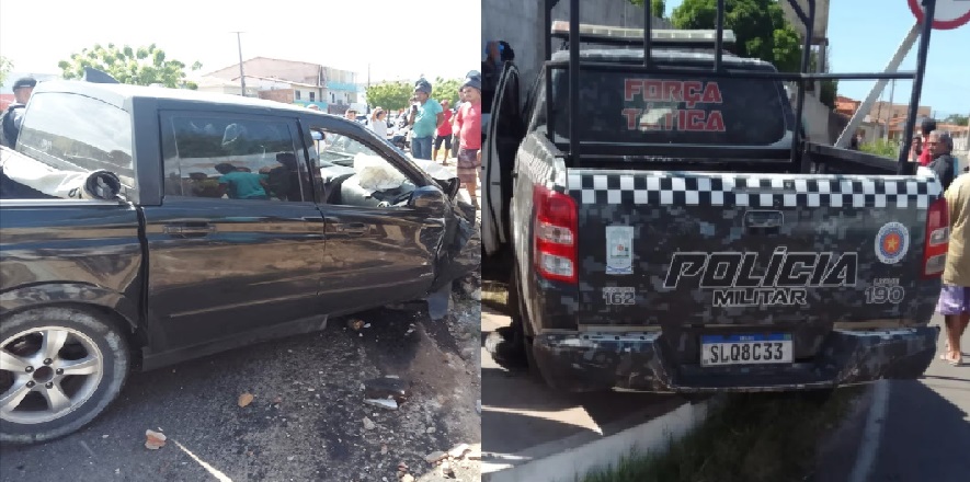 O condutor provocou uma série de colisões e até uma viatura da polícia acabou se envolvendo em acidente