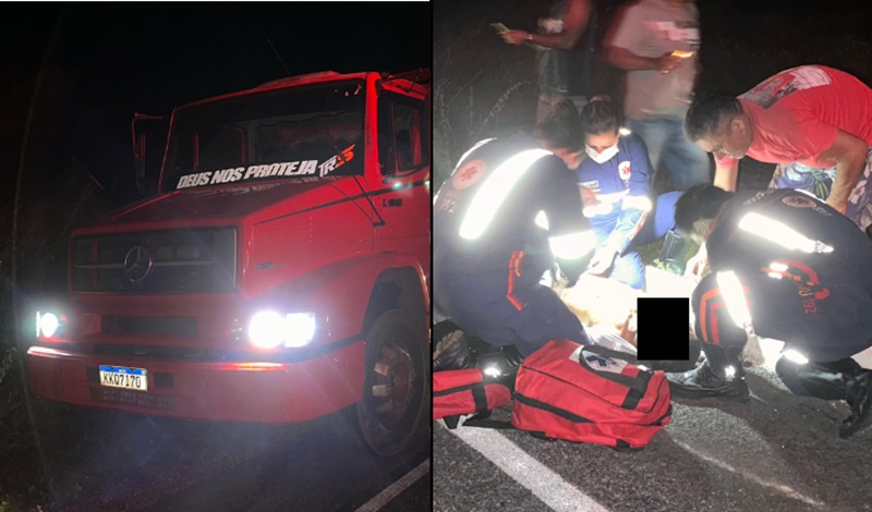 A vítima estava com a moto parada na PI-213 quando foi atropelada por um caminhão