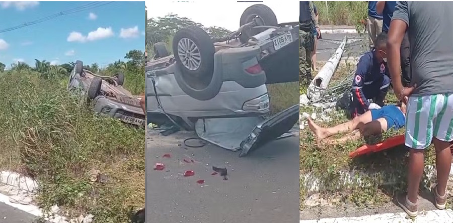 Carro com cinco jovens capota próximo a UFPI