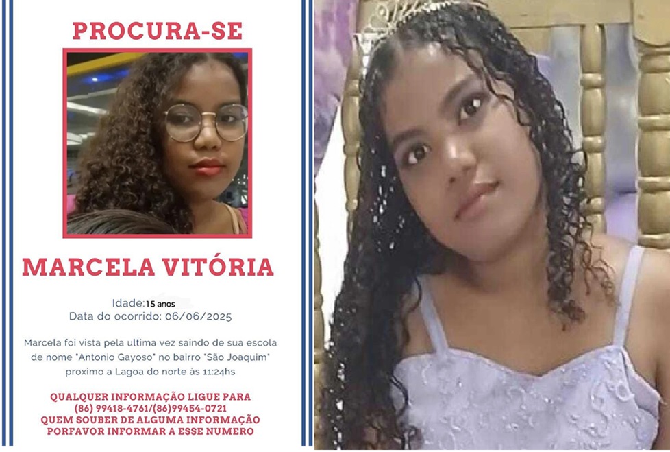 Marcela Vitória segue desaparecida em Teresina
