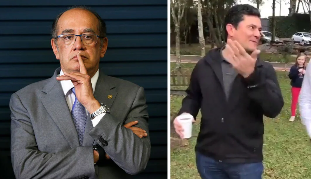 O ministro Gilmar Mendes e o senador Sergio Moro