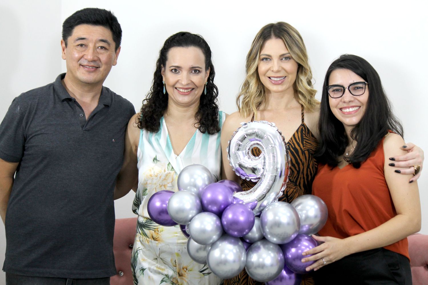 Sheila Mello com os empresários Ana Lucia de Freitas, Marcel Mimura e herdeira
