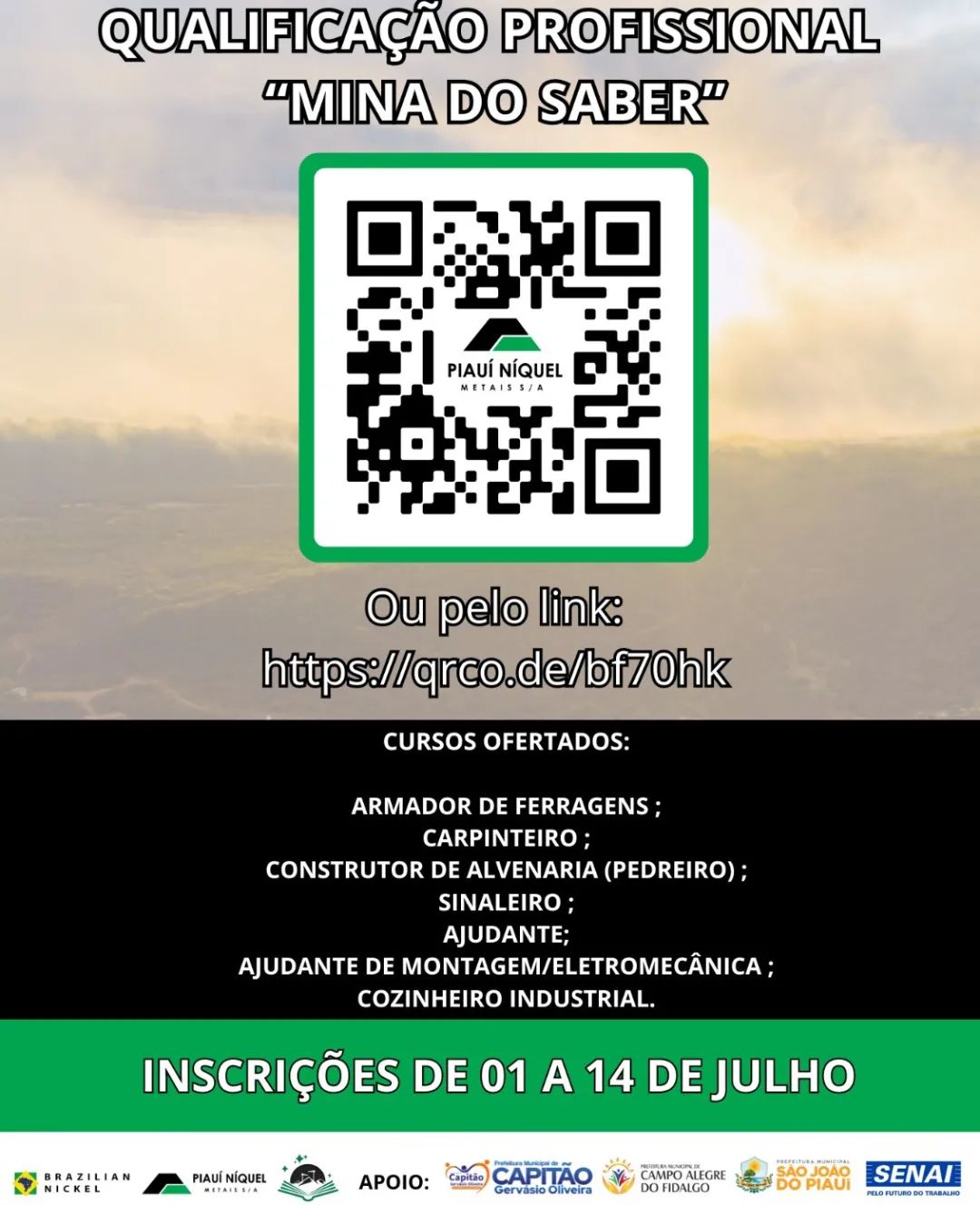 Prefeitura de São João do Piauí abre inscrições para 7 cursos gratuitos