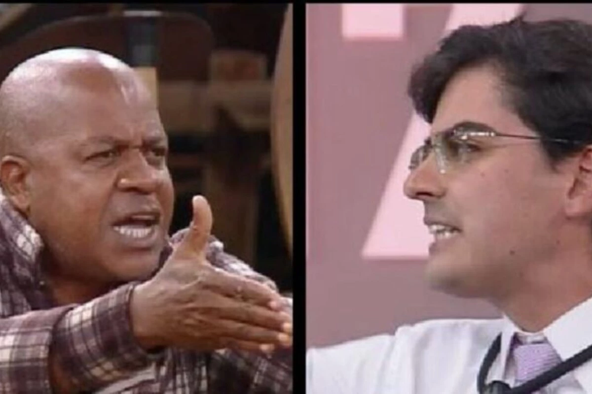 Humorista Toninho Tornado e o jornalista Dudu Camargo