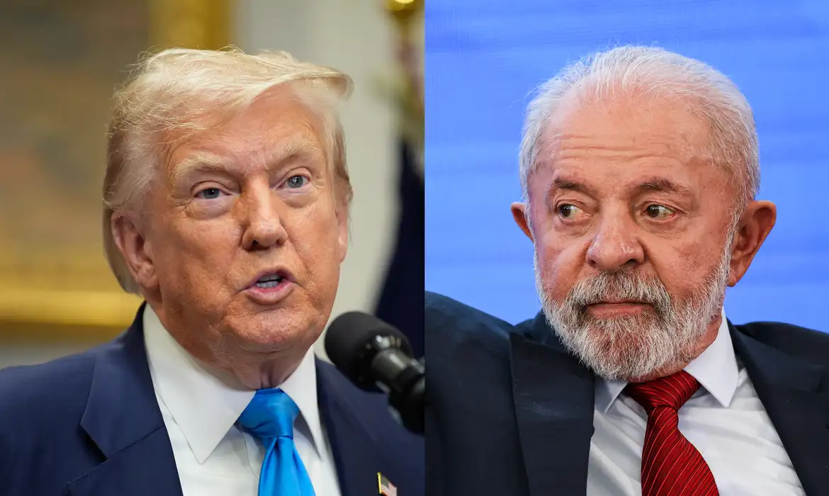 Presidente do Brasil, Luiz Inácio Lula da Silva e o presidente dos Estados Unidos, Donald Trump,