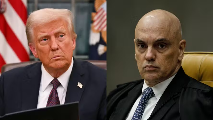Presidente dos EUA, Donald Trump e ministro do STF, Alexandre de Moraes