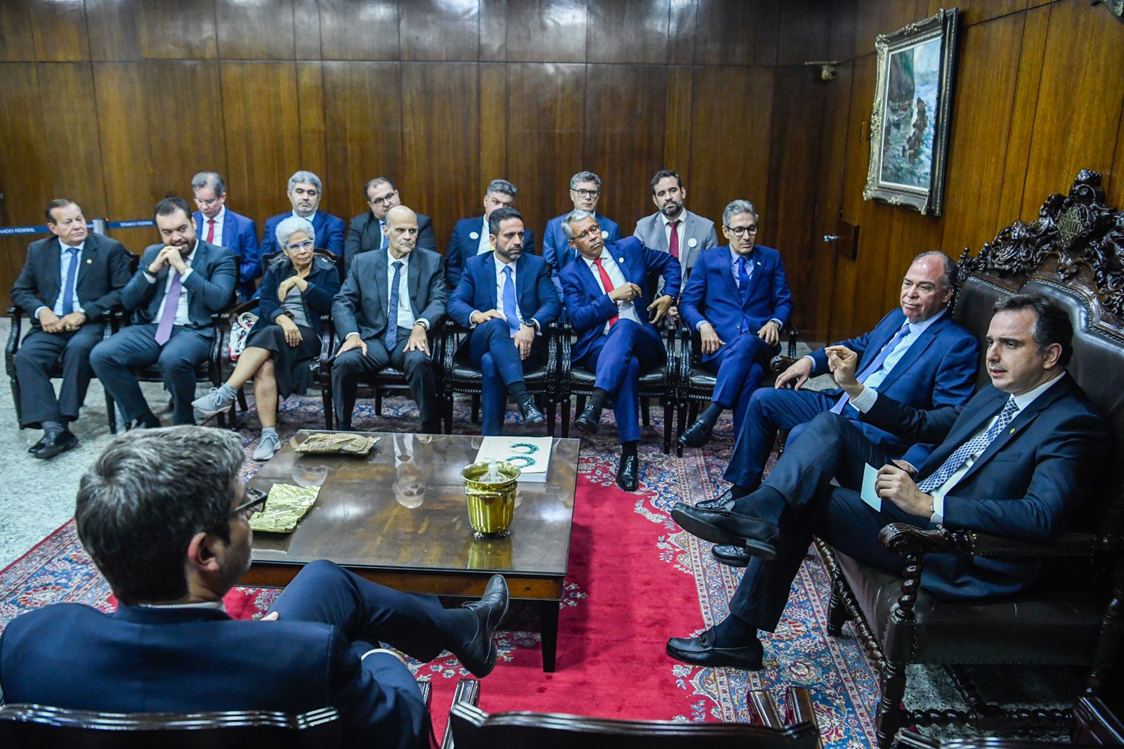 Governadores se reúnem com o presidente do Senado, Rodrigo Pacheco