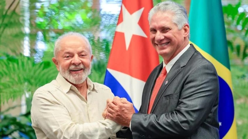 Presidente da Cuba Miguel Díaz-Canel com o Presidente do Brasil, Lula