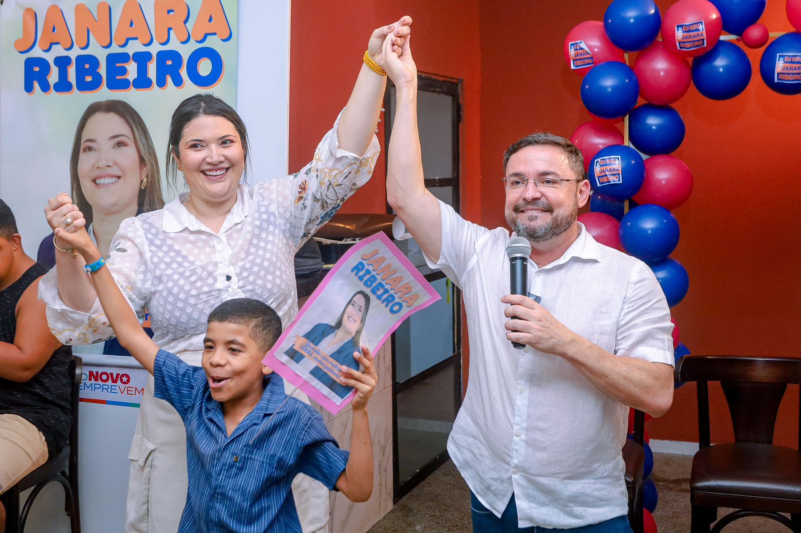 Fábio Novo no lançamento da candidatura da empresária Janara Ribeiro (Solidariedade)