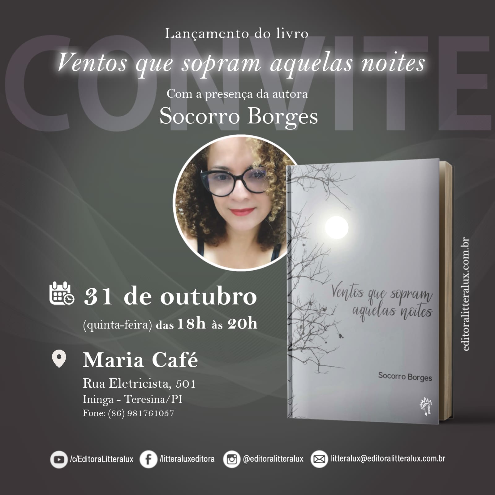 Lançamento do livro, Ventos que Sopram Aquelas Noites