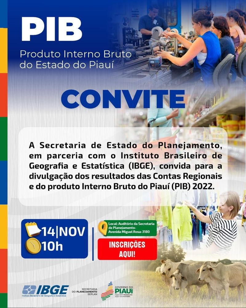 Seplan divulga resultados das Contas Regionais e PIB do Piauí